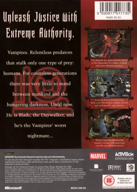 Blade 2 (USA) box cover back